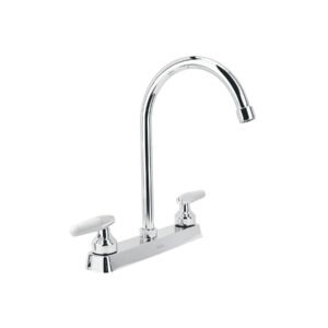 Mezcladora 8 fregadero cromo cuello curvo cono BASIC 45619