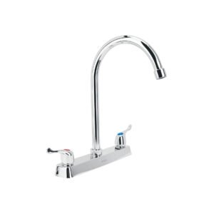 Mezcladora 8 fregadero cromo cuello curvo palanca BASIC 45618