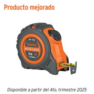 Flexómetro Auto-Lock contra impactos 3 m cinta 16 mm Truper 10746