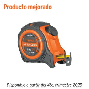Flexómetro Auto-Lock contra impactos 8 m cinta 25 mm Truper 10749