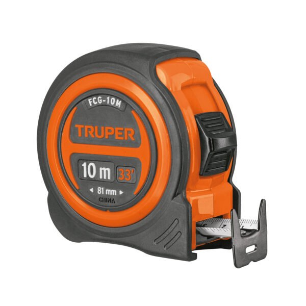 Flexómetro compacto contra impactos 10 m cinta 25 mm TRUPER 102332