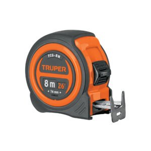 Flexómetro compacto contra impactos 8 m cinta 25 mm TRUPER 12774
