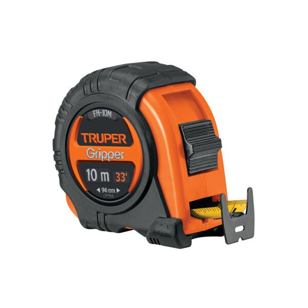 Flexómetro Gripper contra impactos 10 m cinta 32 mm Truper 14582