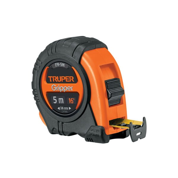 Flexómetro Gripper contra impactos 5 m cinta 19 mm Truper 14578