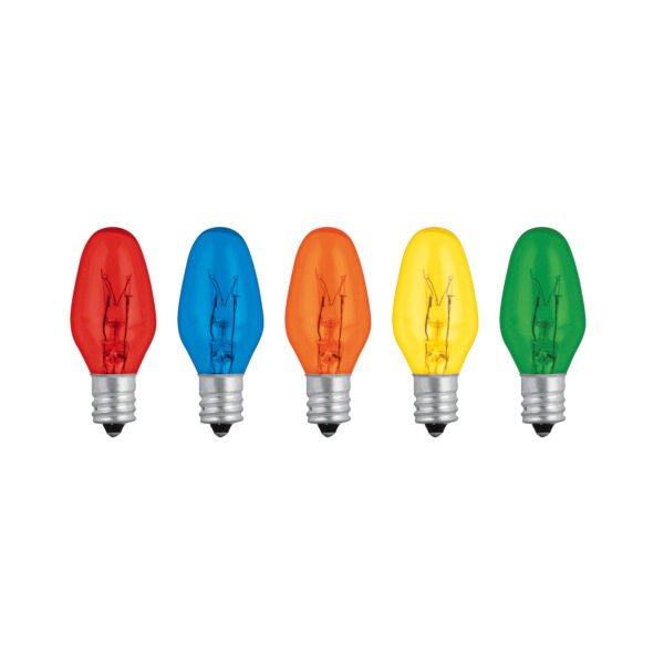 Caja con 50 focos incandescentes de colores base E12 7.5W 46822