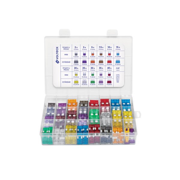 Juego de fusibles automotrices estándar y mini 300 pz 48302