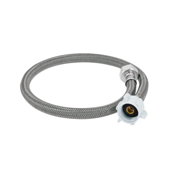 Manguera p/WC vinilo gris 1/2x7/8 60cm plástico/latón 49524