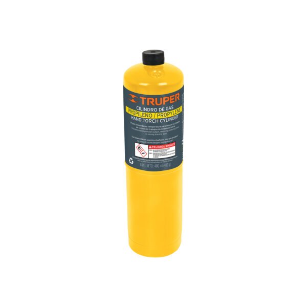 Cilindro de gas propileno de 400g amarillo TRUPER 11914