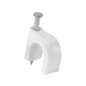 Bolsa con 20 grapas blancas de 10 mm para cable redondo 48274