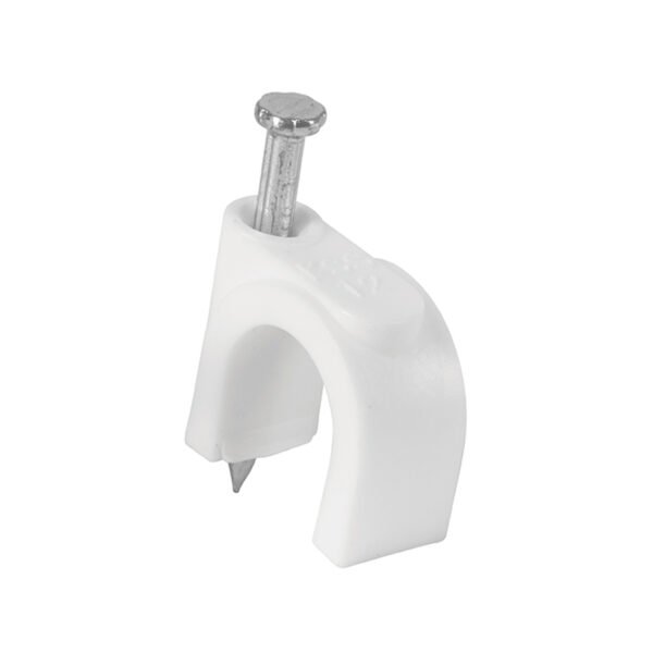 Bolsa con 20 grapas blancas de 10 mm para cable redondo 48274