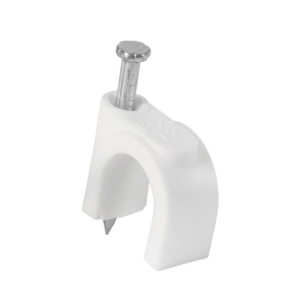 Bolsa con 20 grapas blancas de 12 mm para cable redondo 48275
