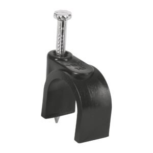 Bolsa con 20 grapas negras de 16 mm para cable redondo 48284