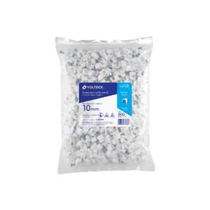 Bolsa con 500 grapas blancas de 6 mm para cable redondo 43041