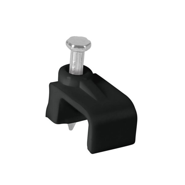 Bolsa con 20 grapas negras de 6 x 9.5 mm para cable plano 48035