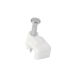 Bolsa con 500 grapas blancas de 3 X 6 mm para cable plano 43044
