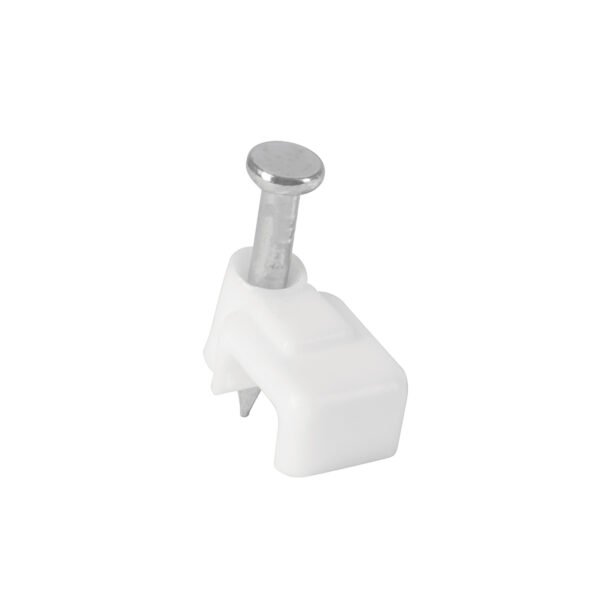 Bolsa con 500 grapas blancas de 3 X 6 mm para cable plano 43044