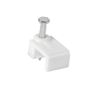 Bolsa con 20 grapas blancas de 5 x 8.5 mm para cable plano 48278