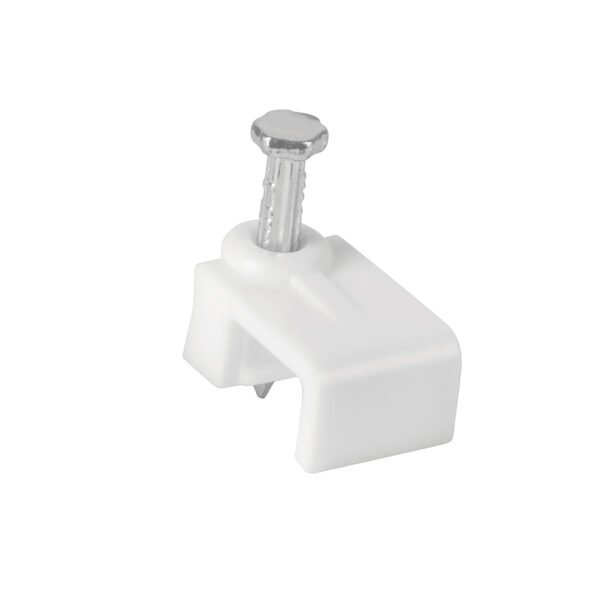 Bolsa con 20 grapas blancas de 5 x 8.5 mm para cable plano 48278