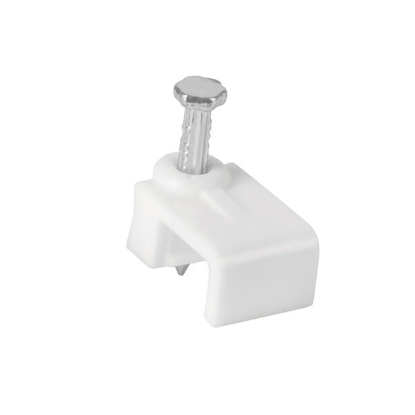Bolsa con 500 grapas blancas de 5 X 8.5 mm para cable plano 43045