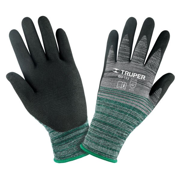 Guantes de nylon recubiertos de nitrilo arenoso G TRUPER 17065