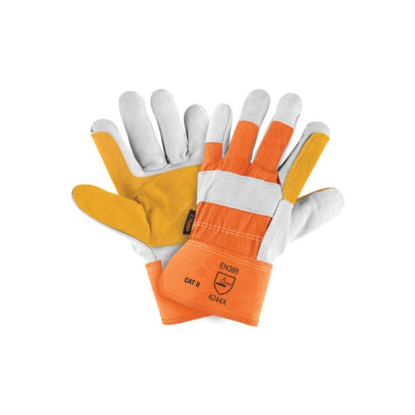 Guantes de carnaza y loneta con refuerzo unitalla TRUPER 14246
