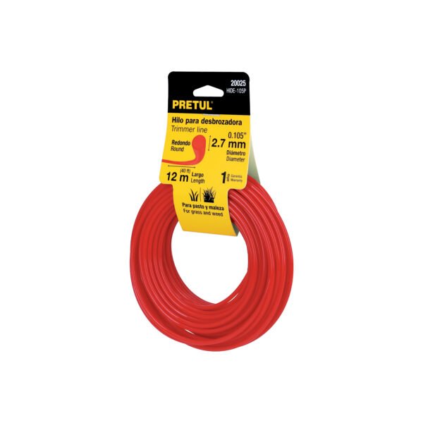 Hilo redondo para desbrozadora 2.7mm x12m tarjeta PRETUL 20025
