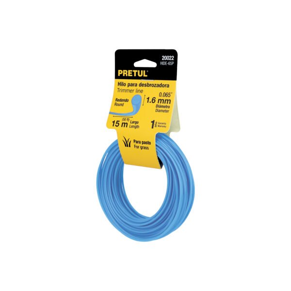 Hilo redondo para desbrozadora 1.6mm x15m tarjeta PRETUL 20022