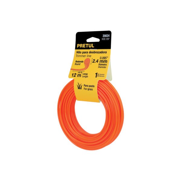 Hilo redondo para desbrozadora 2.4mm x12m tarjeta PRETUL 20024