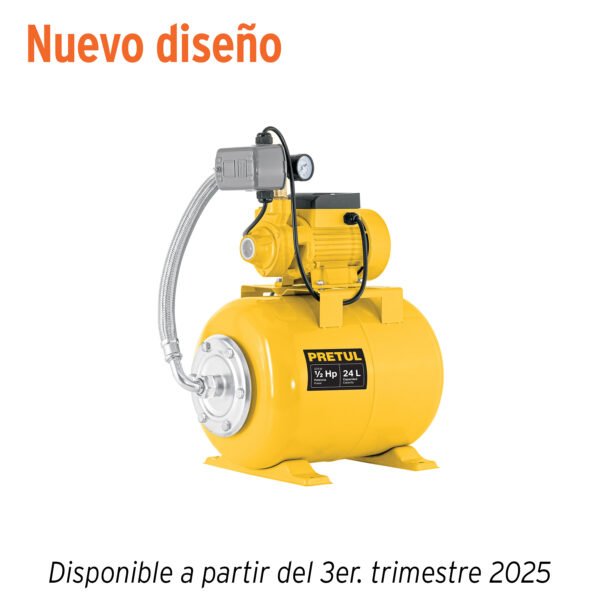 Equipo hidroneumático 24L bomba periférica 1/2 HP Pretul 20183