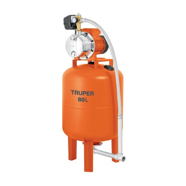 Equipo hidroneumático 80L bomba jet inox. 1 HP TRUPER 104049