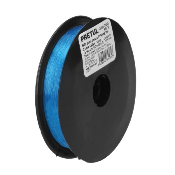 Carrete con 100 m de hilo para pesca azul calibre 0.30 mm 27060