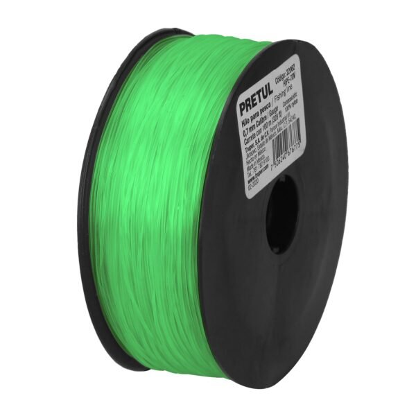 Carrete con 100 m de hilo para pesca verde calibre 0.70 mm 22062