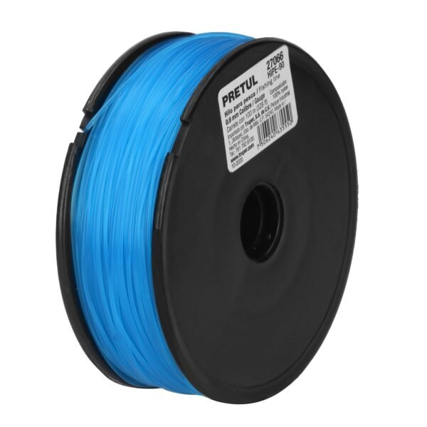Carrete con 100 m de hilo para pesca azul calibre 0.90 mm 27066