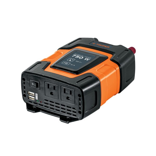 Inversor de corriente de 750 W con puertos USB Truper 10490