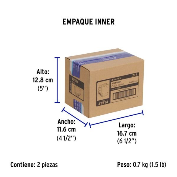 Interruptor de 3 polos 20A enchufable VOLTECK 47514