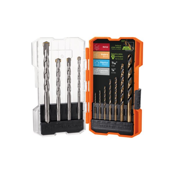Juego de 11 brocas para metal y concreto en estuche Truper 11335
