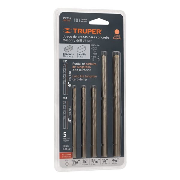 Juego de 5 brocas para concreto TRUPER 102705