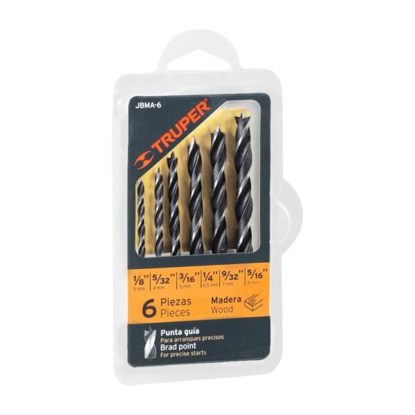 Juego de 6 brocas con punta centradora para madera TRUPER 11337