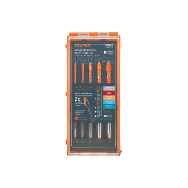 Juego de 5 brocas multimaterial Truper 101820