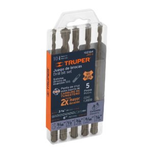 Juego de 5 brocas para concreto SDS Plus Truper 102364