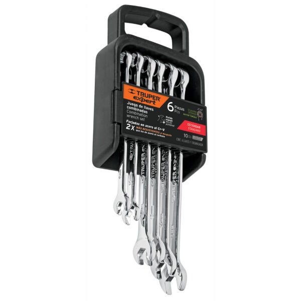 Juego de 6Â llavesÂ combinadas extralargas pulidas std EXPERT 15772