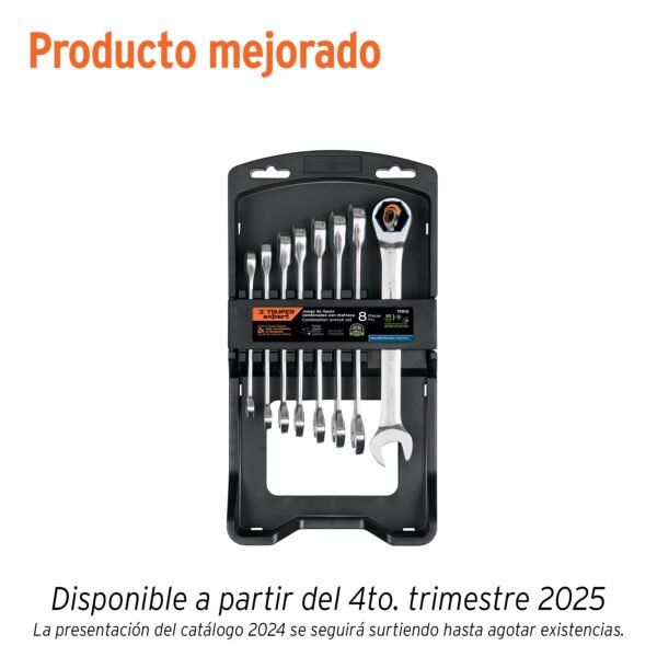 Juego de 8 llaves combinadas pulidas mm con matraca EXPERT 15816
