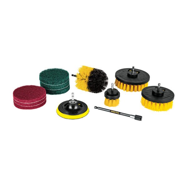 Juego 12 accesorios de limpieza y asentado p/taladro Pretul 27191