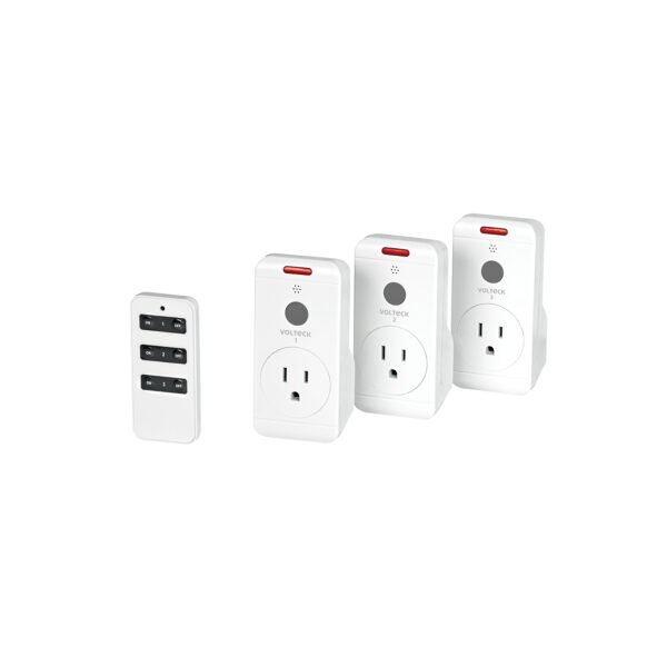 Juego de 3 Contactos con control remoto Volteck 49489