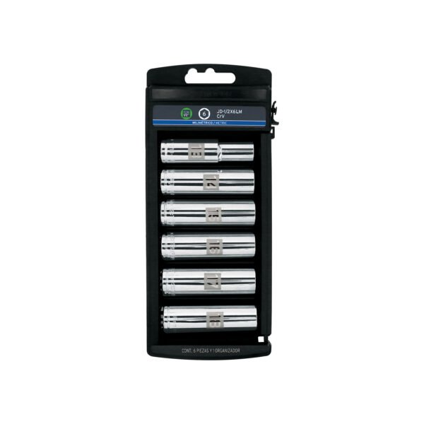 Juego 6 dados largos cuadro 1/2 mm Truper 14175