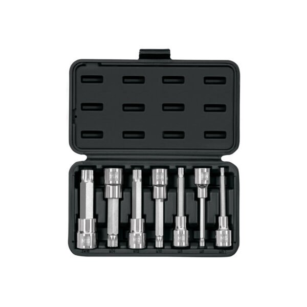 Juego de 7 dados cuadro 1/2 punta larga bristol en estuche 101306