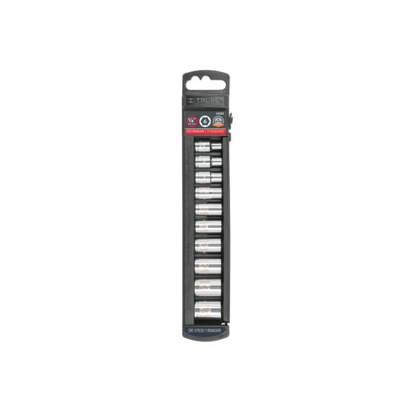 Juego de 10 dados cuadro 1/4 std Truper 14165