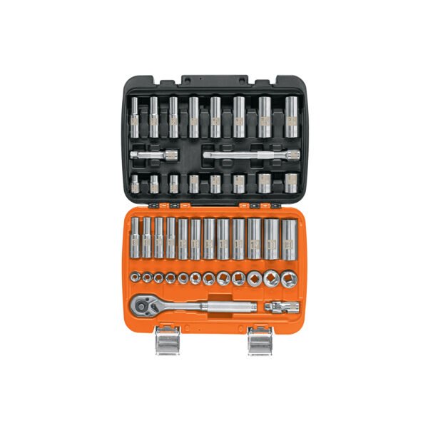 Juego de 45 herramientas cuadro 3/8 std y mm para mecánico 102410