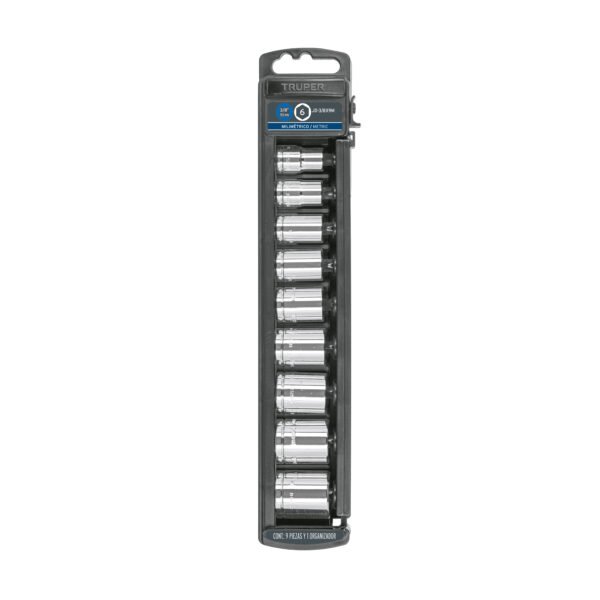 Juego de 9 dados cuadro 3/8 mm Truper 13952