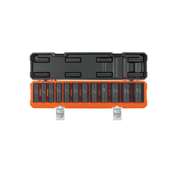 Juego de 12 dados largos cuadro 1/2 de impacto 6 puntas std 100945